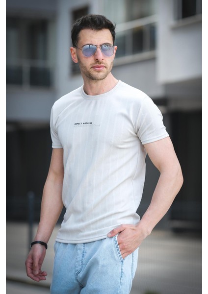 Expect Slim Fit Likralı Bisiklet Yaka Baskılı Erkek Tshirt fiyatları