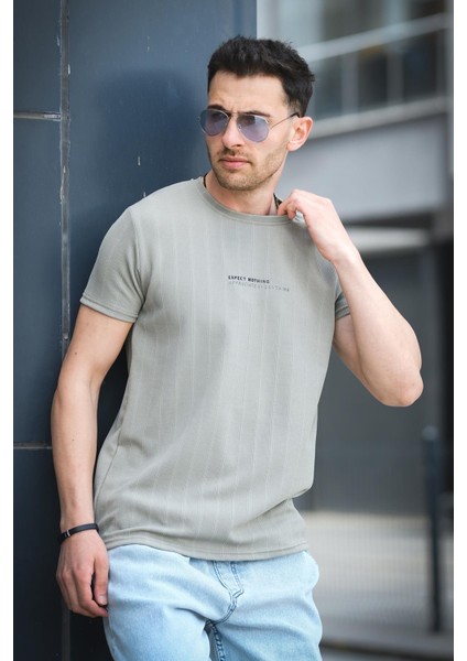 Expect Slim Fit Likralı Bisiklet Yaka Baskılı Erkek Tshirt fiyatları