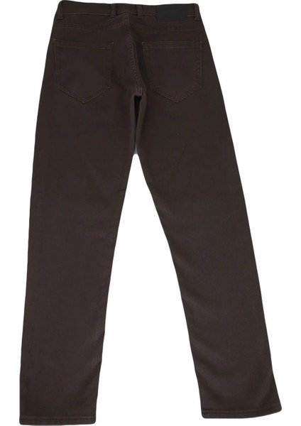 Hacker Fistan Store Erkek Kahverengi Yüksek Bel Rahat Kesim Boru Paça Büyük Beden Jean Pantolon fırsatları