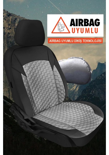 Nissan Note (Facelift 2017) Nismo S 1.6 (140 Hp) 2017 Uyumlu Oto Koltuk Kılıfı Gri modelleri