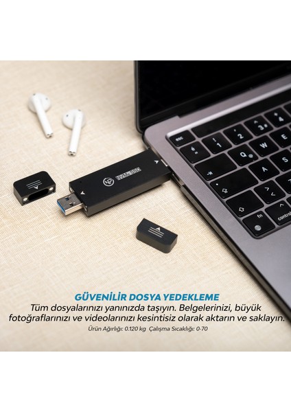 DK01 USB-A/Type-C 1000/900Mb/s 2TB 22x42 M.2 NVMe Taşınabilir Harici SSD