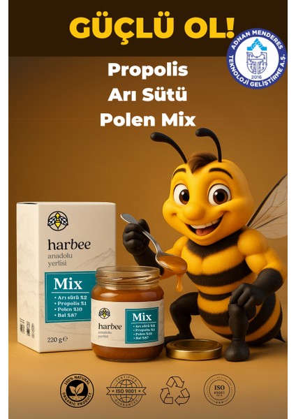 Har-Bee Mix | Bal - Propolis - Arı Sütü - Polen Karışımı