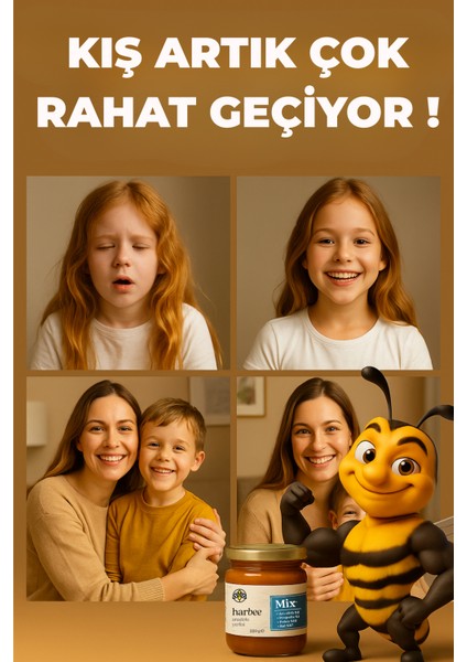 Har-Bee Mix | Bal - Propolis - Arı Sütü - Polen Karışımı