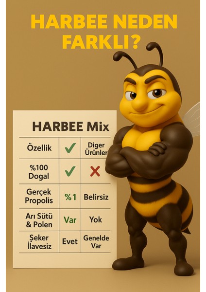 Har-Bee Mix | Bal - Propolis - Arı Sütü - Polen Karışımı