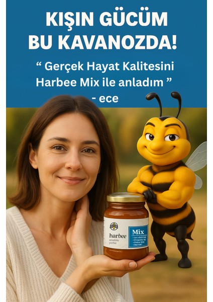 Har-Bee Mix | Bal - Propolis - Arı Sütü - Polen Karışımı