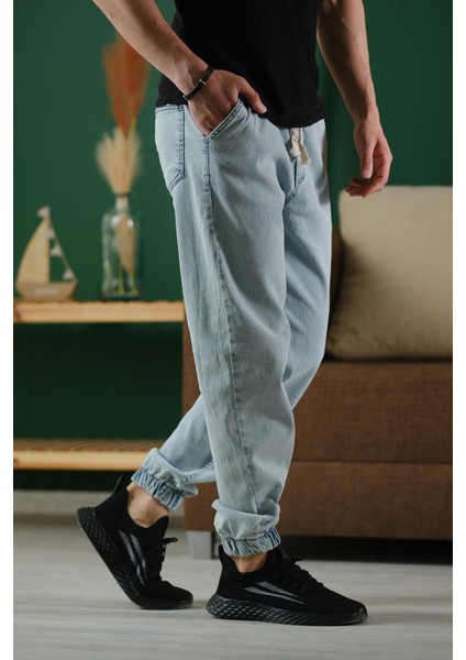 Zessi Paçası ve Beli Lastikli Slim Fit Likralı Kot Jogger Pantolon fiyatları