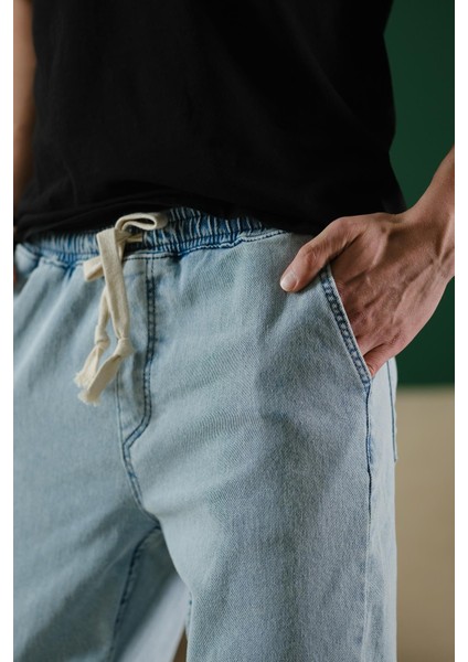 Zessi Paçası ve Beli Lastikli Slim Fit Likralı Kot Jogger Pantolon modelleri