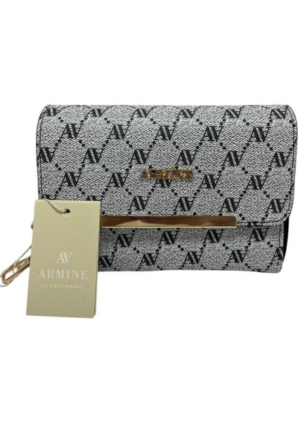 Modern Gri Noktalı Kadın Omuz & Kol Çantası