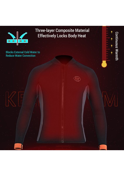 Kadınlar 3mm Neopren Uzun Kollu Wetsuit En Sıcak Ön Fermuar Wetsuits Gömlek Sörf Yüzme Şnorkel Kayak (Yurt Dışından) indirimleri