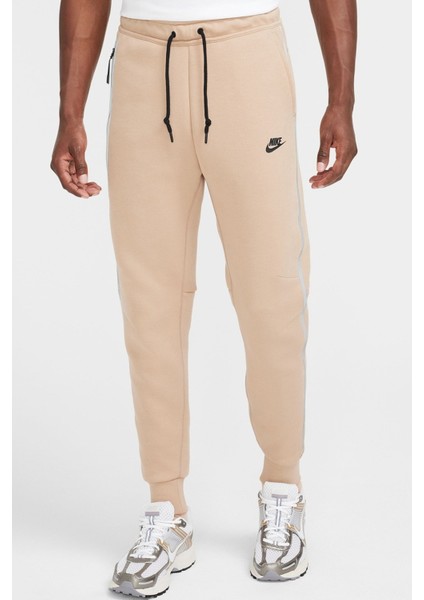Sportswear Tech Fleece Mens Taper Leg Jogger Erkek Reflektörlü Eşofman Altı Bej
