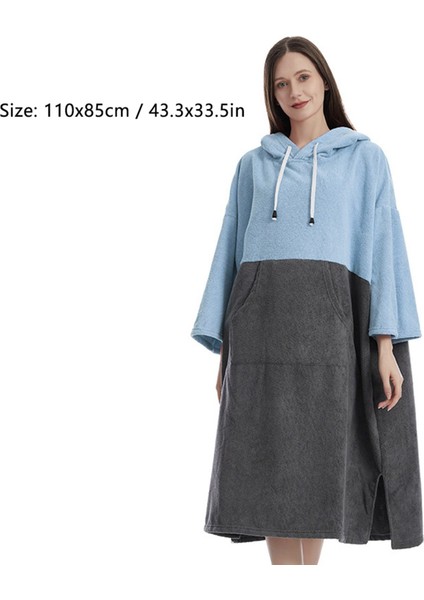 Hızlı Kuru Banyo Havluları Havuzu Değişen Elbise Çabuk Kuru Panço Sörf Dalış Kapşonlu Havlu Plaj Pelerin Rüzgar Geçirmez ve Sıcak Erkekler ve Kadınlar Için Uygun (Yurt Dışından) fiyatları