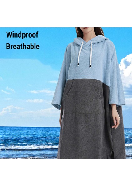 Hızlı Kuru Banyo Havluları Havuzu Değişen Elbise Çabuk Kuru Panço Sörf Dalış Kapşonlu Havlu Plaj Pelerin Rüzgar Geçirmez ve Sıcak Erkekler ve Kadınlar Için Uygun (Yurt Dışından) indirimleri