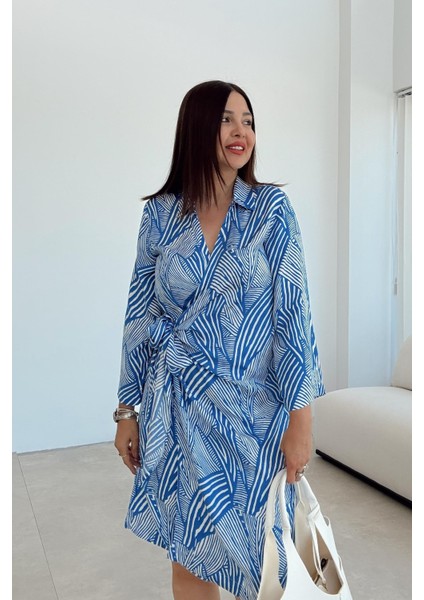 Mavi Desenli Elbise fiyatları