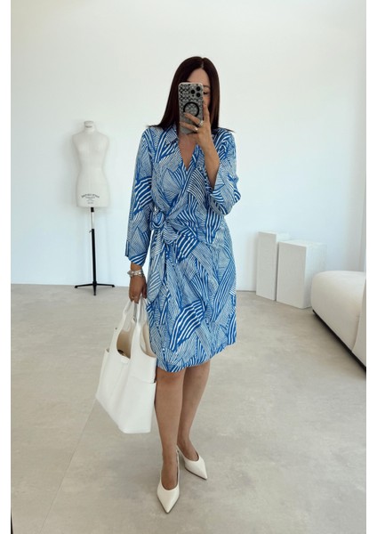 Mavi Desenli Elbise indirimleri