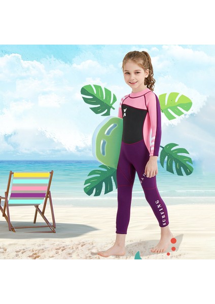 Çocuk Wetsuit Tek Parça Neopren Mayo Güneş Koruyucu Sörf Dalış Yüzme Botla Kış (Yurt Dışından)