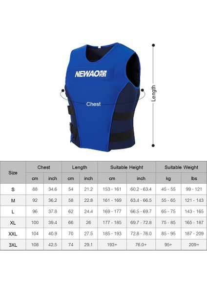 Yetişkin Can Yeleği Neopren Güvenlik Can Yeleği Şamandıra Takım Elbise Kayaking Balıkçılık Sörf Kano Yelken Su Kayağı Wakeboard Yüzme (Yurt Dışından)