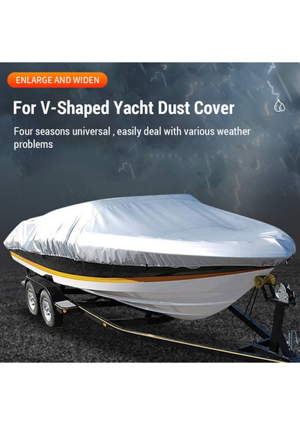 Tekne Örtüsü 11-22FT Açık V Şeklinde Yat Tozluk Yağmur Geçirmez Tekne Örtüsü Güneş Koruyucu Tafta 190T Gövde Koruyucu Kapak Oxford Kumaş Anti-Aging (Yurt Dışından)