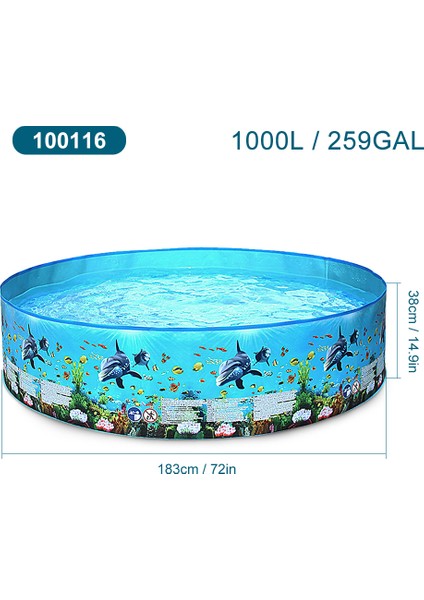 Taşınabilir Enflasyonsuz Sert Plastik Yüzme Havuzu Katlanır Havuz Aile Yüzme Havuzu Yuvarlak Yüzme Havuzu Bebekler Çocuklar Yetişkinler Için (Yurt Dışından) fırsatları