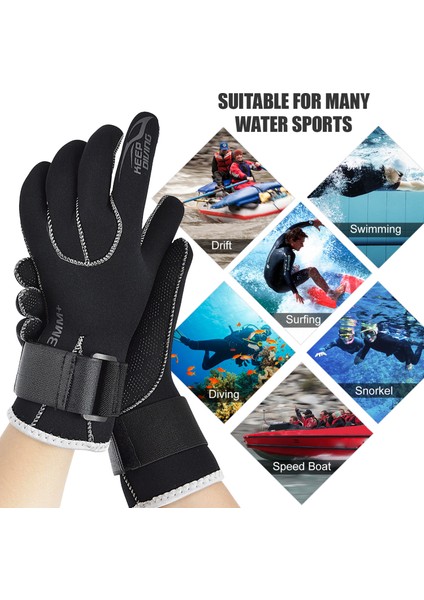 3mm Neopren Dalış Eldiveni Kadın Erkek Kaymaz Şnorkel Eldiven Dalış Yüzme Sörf Yelken Kayaking Dalış (Yurt Dışından)