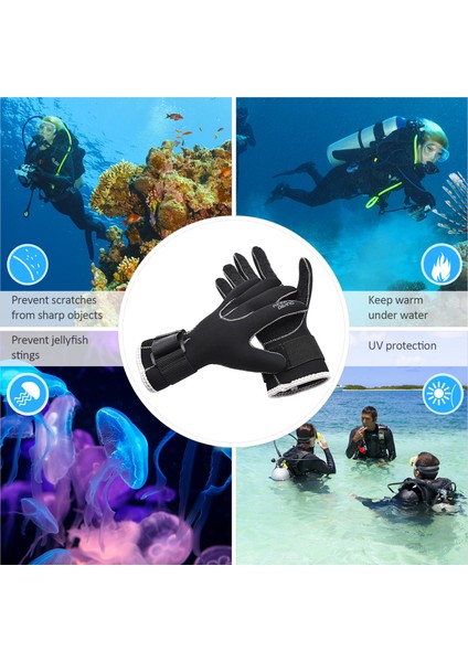 3mm Neopren Dalış Eldiveni Kadın Erkek Kaymaz Şnorkel Eldiven Dalış Yüzme Sörf Yelken Kayaking Dalış (Yurt Dışından)