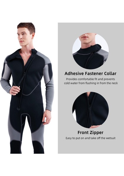 3mm Neopren Wetsuit Erkekler Için Ön Zip Tam Vücut Dalgıç Kıyafeti Dalış Sörf Tüplü Dalış Yüzme (Yurt Dışından) modelleri