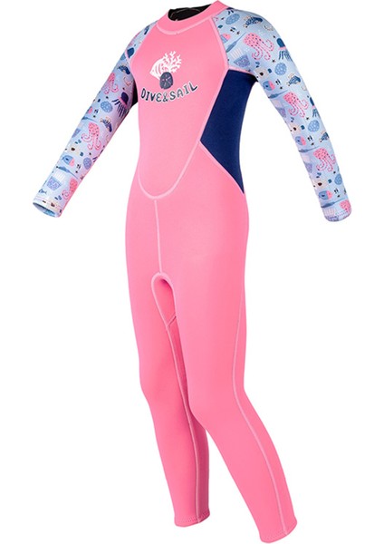 Wetsuit Çocuklar Kızlar Için 2.5 mm Neopren Termal Mayo Uzun Kollu Tam Vücut Kızlar Mayo Su Sporları Dalış Sörf Dersleri (Yurt Dışından) modelleri