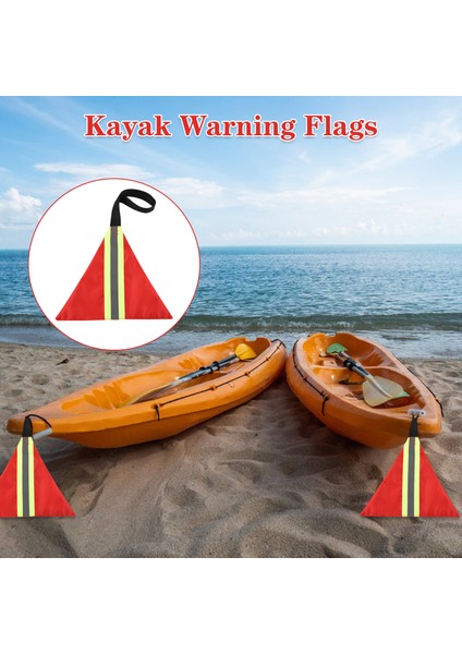 4 Adet Güvenlik Yansıtıcı Bayraklar Kayık Uyarı Bayrakları Için Dokuma ile Kayık Kano Sup (Yurt Dışından)