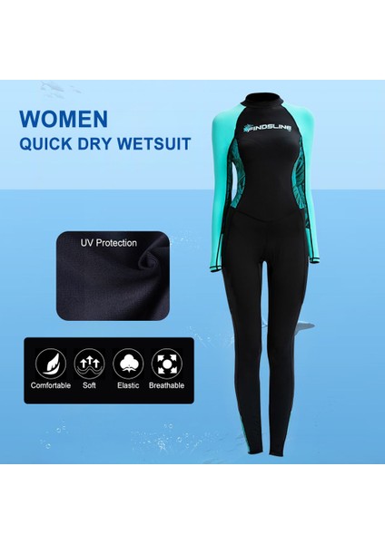 Kadınlar Hızlı Kuru Mayo Tek Parça Uzun Kollu Mayo Yaz Su Sporları Için (Yurt Dışından)