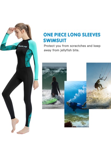 Kadınlar Hızlı Kuru Mayo Tek Parça Uzun Kollu Mayo Yaz Su Sporları Için (Yurt Dışından) fırsatları