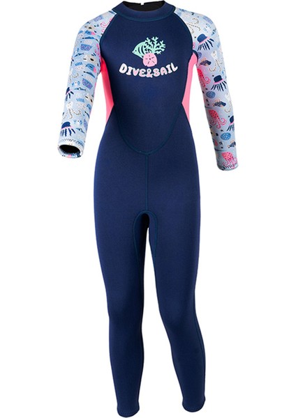 Wetsuit Çocuklar Kızlar Için 2.5 mm Neopren Termal Mayo Uzun Kollu Tam Vücut Kızlar Mayo Su Sporları Dalış Sörf Dersleri (Yurt Dışından) fiyatları