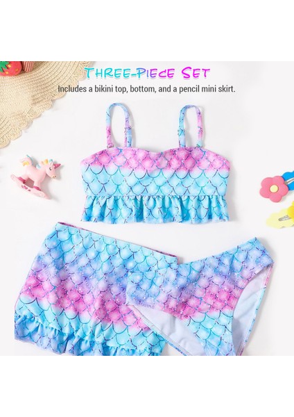 3 Parça Toddler Kız Mayo Kızlar Mermaid Mayo Sevimli Bikini Açık Plaj Yüzme Için Yaz Tarzı Çocuk Mayolar Kızlar (Yurt Dışından) fırsatları