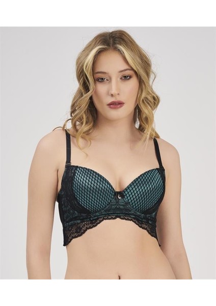 Özel Lastik Detaylı Destekli Yeşil Sütyen fiyatları