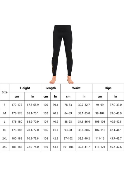 3mm Neopren Wetsuit Pantolon Erkekler Sörf Pantolon Sıcak Tutmak Dalış Pantolon Yüzme Sörf Dalış (Yurt Dışından)