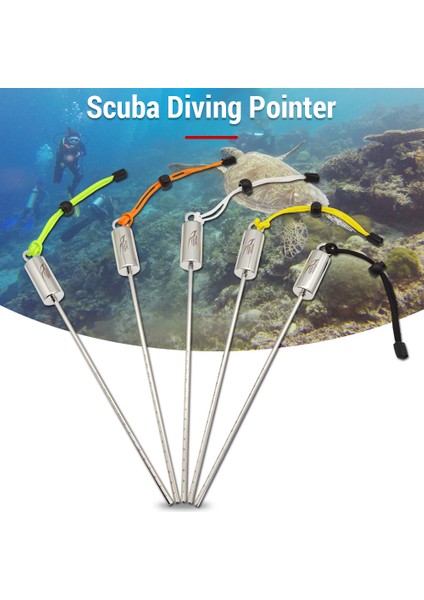 Tüplü Dalış Işaretçisi Sualtı Paslanmaz Çelik Gıdıklama Çubuğu Tüplü Dalış Için Kordon ile (Yurt Dışından)