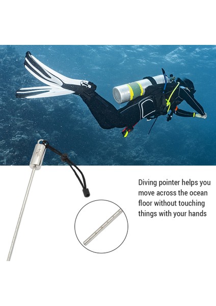 Tüplü Dalış Işaretçisi Sualtı Paslanmaz Çelik Gıdıklama Çubuğu Tüplü Dalış Için Kordon ile (Yurt Dışından) fırsatları