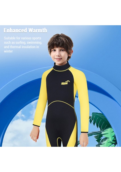 Çocuklar Wetsuit Erkekler ve Kızlar Için Mükemmel Ekstra Sıcaklık Için 3mm Kalınlık Neopren Sörf Yüzme Dalışı Için Soğuk Suda Tam Kısa Islak Takımlar Ideal Gençler ve Küçük Çocuklar Sörf Wetsuit (Yurt Dışından)