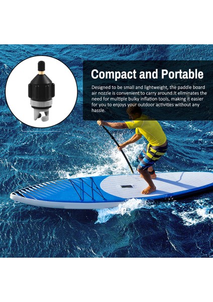 Paddleboard Hava Memesi Kiti Çok Fonksiyonlu Şişirme Pompası Adaptör Seti Şişme Bot Hava Valfi Adaptörü Ayakta Kullanılan Kürek Panoları Için Kayaks Sörf Tahtaları Şişme Bot Hava Yatağı (Yurt Dışından)
