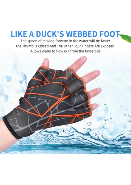 Yüzmek Eldiven Kaymaz Ayarlanabilir Nefes ve Çabuk Kuruyan Erkekler ve Kadınlar Için Baskı Tasarımı Açık Su Sporları ve Şnorkel (Yurt Dışından)