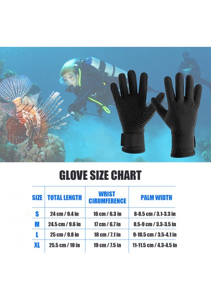 3mm Neopren Wetsuit Eldiven Sıcak Tüplü Dalış Eldiveni Kış Sörf Eldiveni Termal Anti Kayma Eldiven Spearfishing Yüzme Rafting Kayaking Kürek (Yurt Dışından)