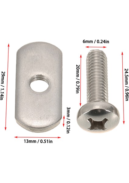 4 Paslanmaz Çelik Kayık Ray / Parça Vidalar ve Parça Somunları Donanım Dişlisi Montaj Değiştirme Kiti Kayaks Kano Tekneler Rayları (Yurt Dışından)
