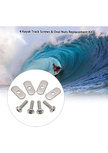 4 Paslanmaz Çelik Kayık Ray / Parça Vidalar ve Parça Somunları Donanım Dişlisi Montaj Değiştirme Kiti Kayaks Kano Tekneler Rayları (Yurt Dışından) modelleri