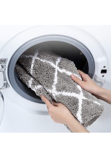 2'li Üçgen Kaymaz Taban Banyo Paspası / 60X100 - 60X50 cm