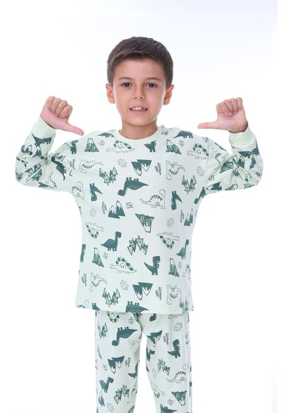 Erkek Çocuk %100 Pamuk Baskılı Pijama Takımı – Uzun Kollu, Sevimli Desenler fiyatları