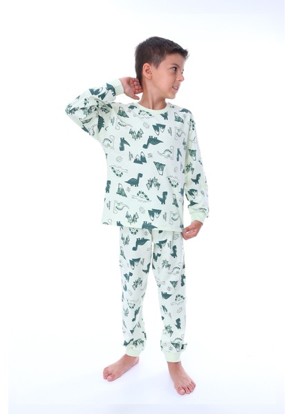 Erkek Çocuk %100 Pamuk Baskılı Pijama Takımı – Uzun Kollu, Sevimli Desenler fırsatları