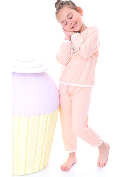 Kız Çocuk %100 Pamuk Desenli Rahat Pijama Takımı-Yumuşak ve Cilt Dostu