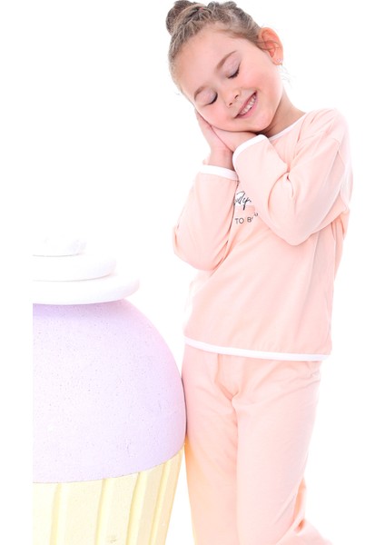 Kız Çocuk %100 Pamuk Desenli Rahat Pijama Takımı-Yumuşak ve Cilt Dostu