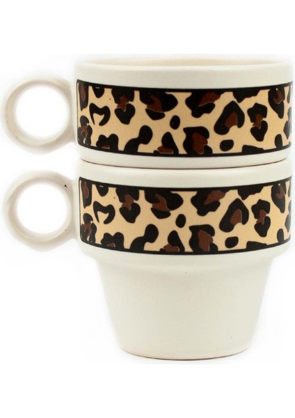 Leopar Desen 2'li Espresso Bardak Seti - Hediye Seramik Fincan fiyatları