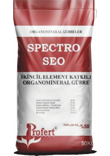 Spectro Seo Toprak Düzenleyici Organomineral Gübre| 25 kg Granül Form | Elementel Kükürt, Leonardit, Bentonit ve Jips Içerikli