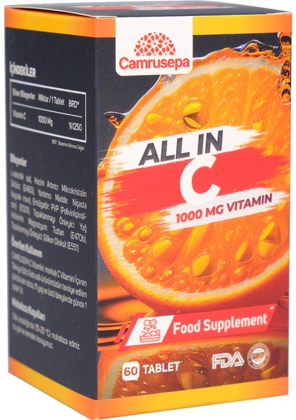 Vıtamin C 1000 mg 60 Tablet