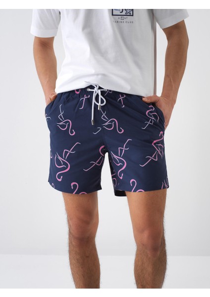 Erkek Lacivert Regular Fit Şort Mayo